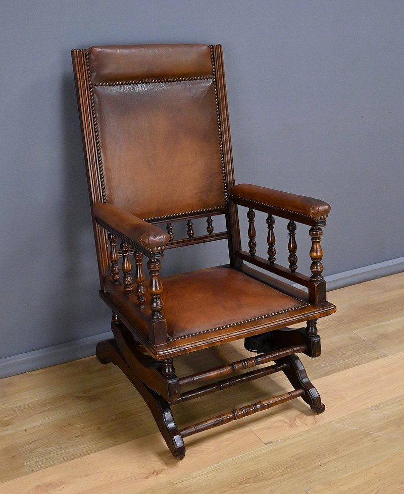 Mahogany Rocking Chair, England - Early 20th Century-photo-5