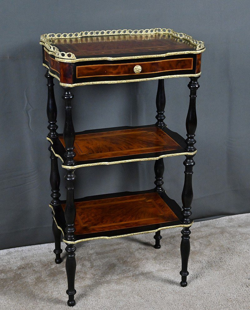 Small Napoleon III Style Marquetry Coffee Table - 2nd Half 19th Century-photo-3