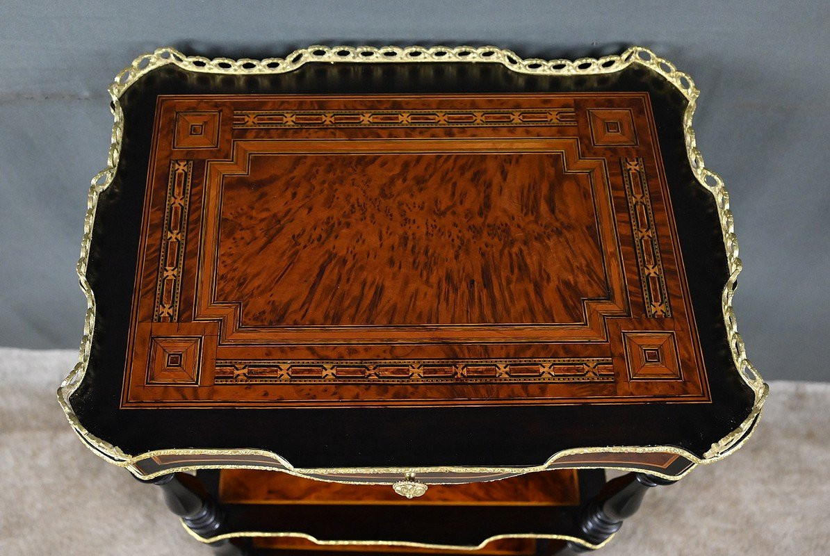 Small Napoleon III Style Marquetry Coffee Table - 2nd Half 19th Century-photo-1