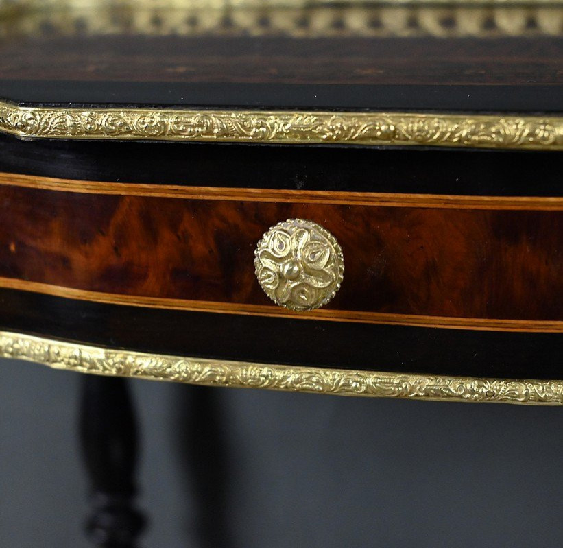 Small Napoleon III Style Marquetry Coffee Table - 2nd Half 19th Century-photo-6