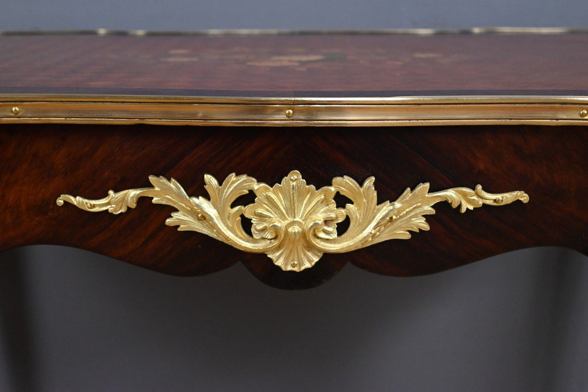 Table-Bureau en Palissandre, Bois de Rose et Acajou, style Louis XV – Début XXe-photo-6