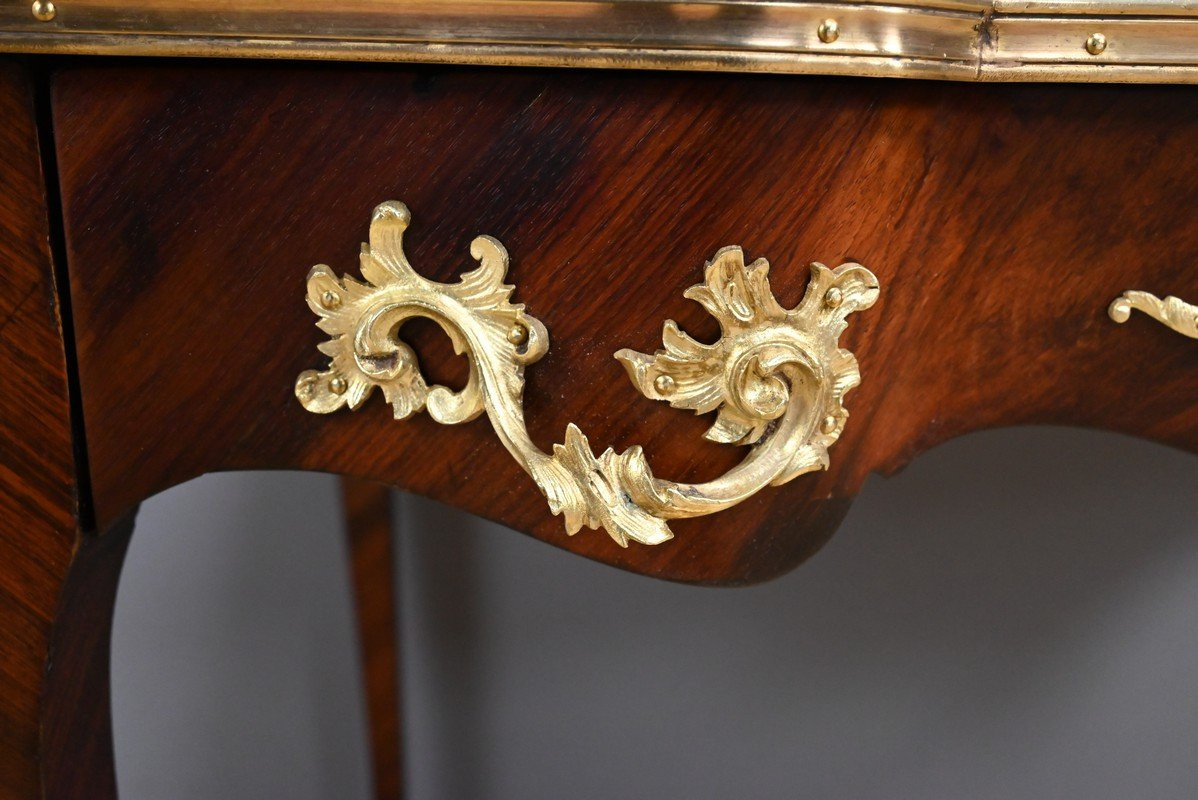 Table-Bureau en Palissandre, Bois de Rose et Acajou, style Louis XV – Début XXe-photo-8