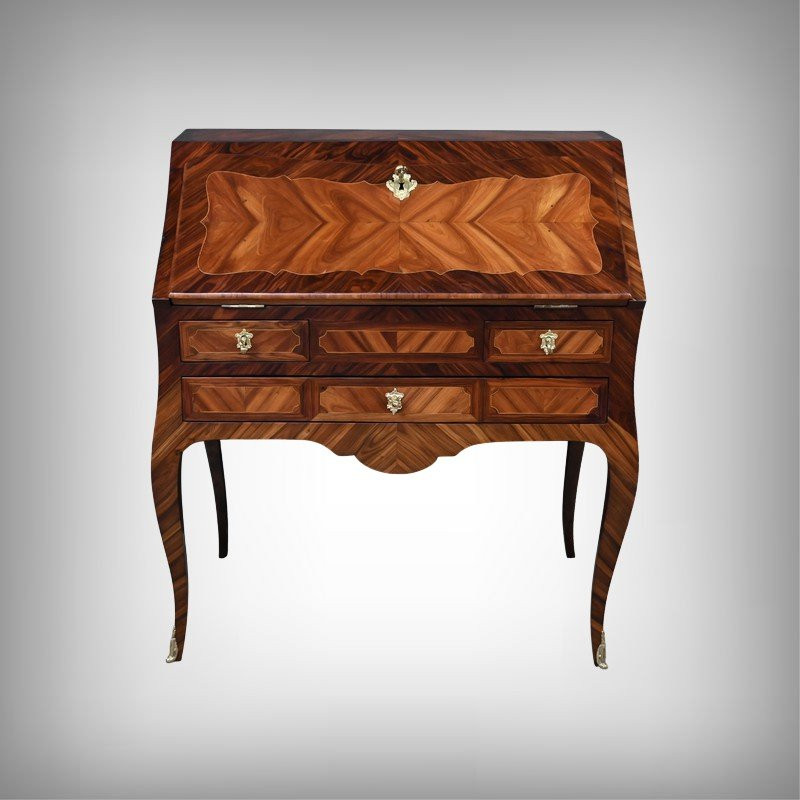 Rosewood And Rosewood Inlaid Sloping Desk, Louis XV - 18th Century-photo-2