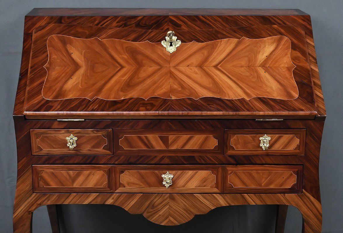 Rosewood And Rosewood Inlaid Sloping Desk, Louis XV - 18th Century-photo-1