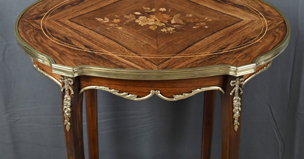 Table de Salon Guéridon en Palissandre, style Transition – 1re partie XXe-photo-4