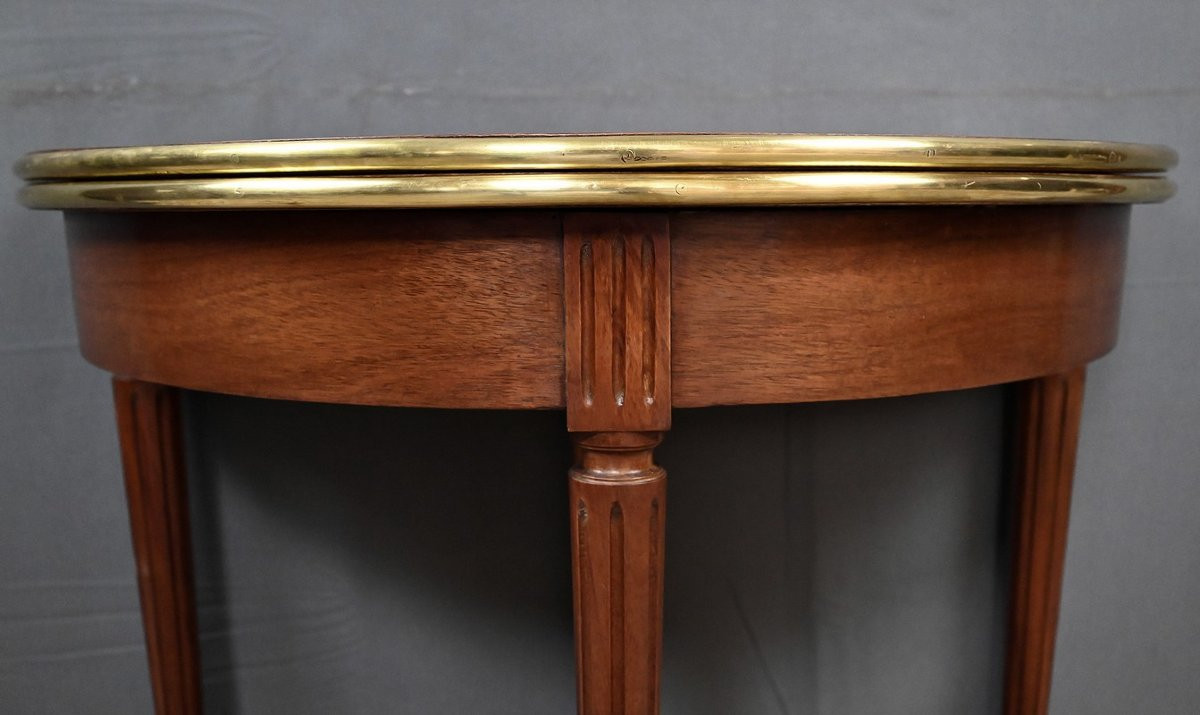 Table à Jeux Demi-Lune en Acajou, style Louis XVI – Début XXe-photo-3
