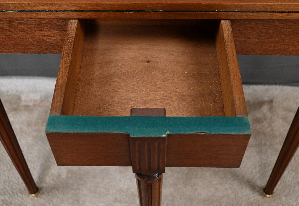 Table à Jeux Demi-Lune en Acajou, style Louis XVI – Début XXe-photo-8