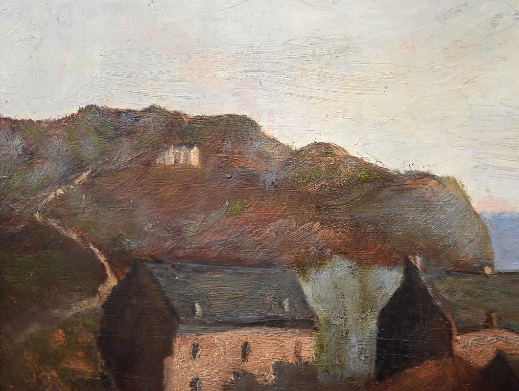 Tableau « Le Port de Camaret », Huile sur Toile, signé H. Callot – Début XXe-photo-6