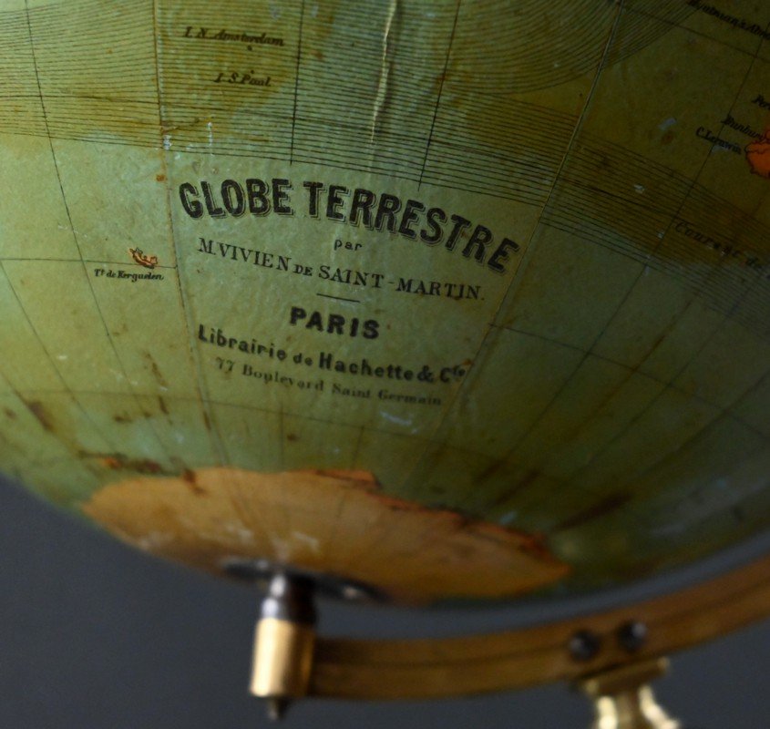 Globe Terrestre ed.Hachette, signé M. Vivien de Saint Martin – 1870-photo-6