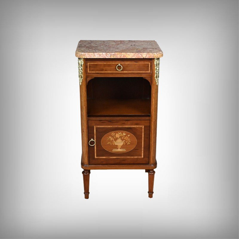 Small Louis XVI Style Marquetry Living Room Cabinet - Early 20th Century-photo-2