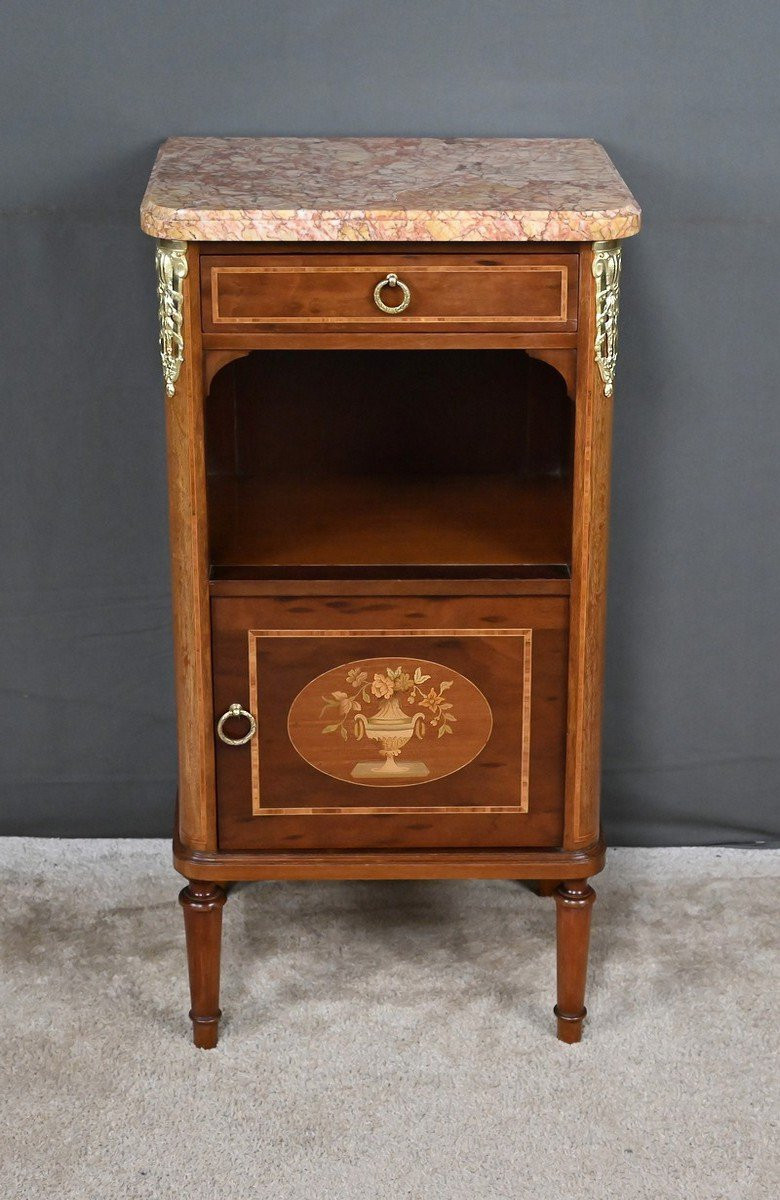 Small Louis XVI Style Marquetry Living Room Cabinet - Early 20th Century-photo-2