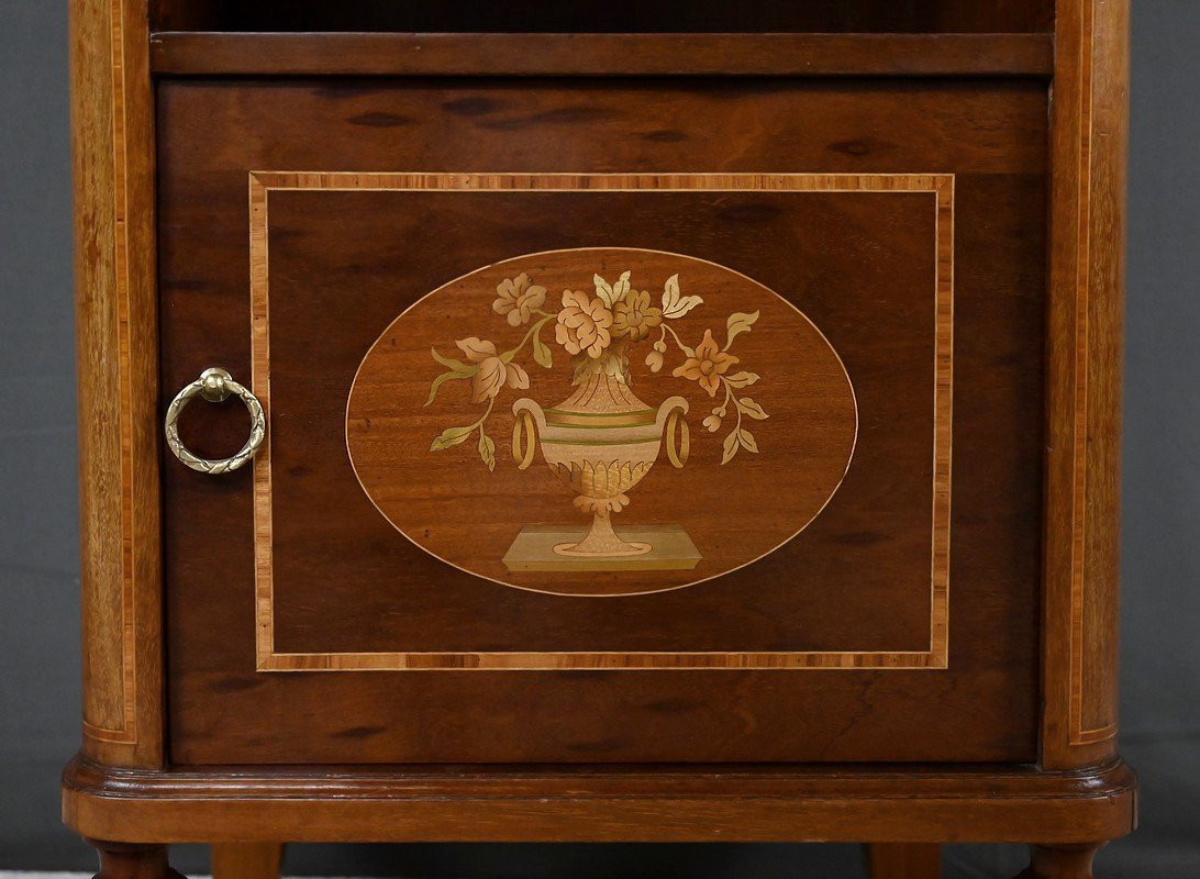 Small Louis XVI Style Marquetry Living Room Cabinet - Early 20th Century-photo-6