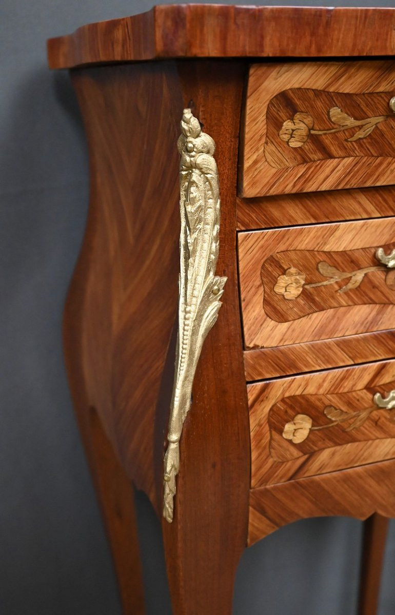 Pair Of Marquetry Headboards, Louis XV Style - Mid 20th Century-photo-5