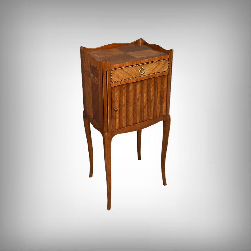 Table De Salon In Marquetry, Transition Style Louis XV Louis XVI - Mid 20th Century-photo-2