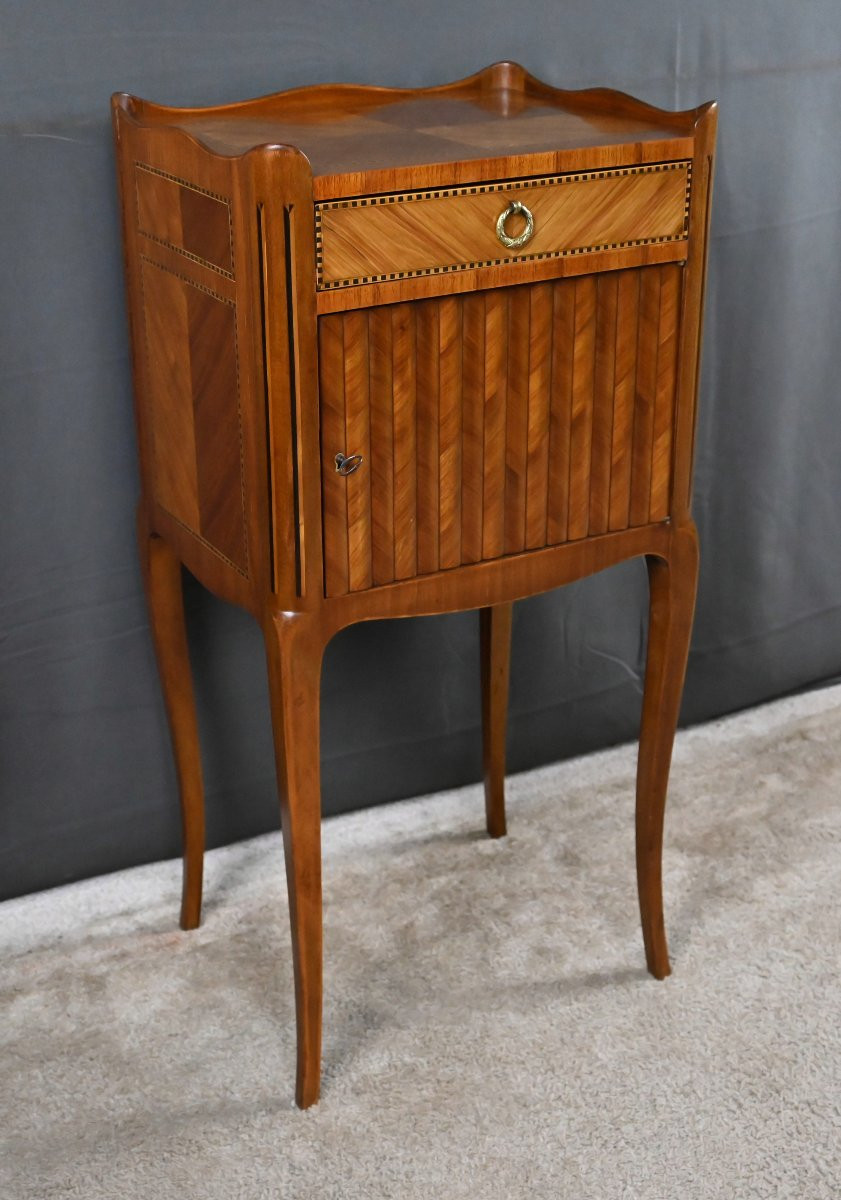 Table De Salon In Marquetry, Transition Style Louis XV Louis XVI - Mid 20th Century-photo-4