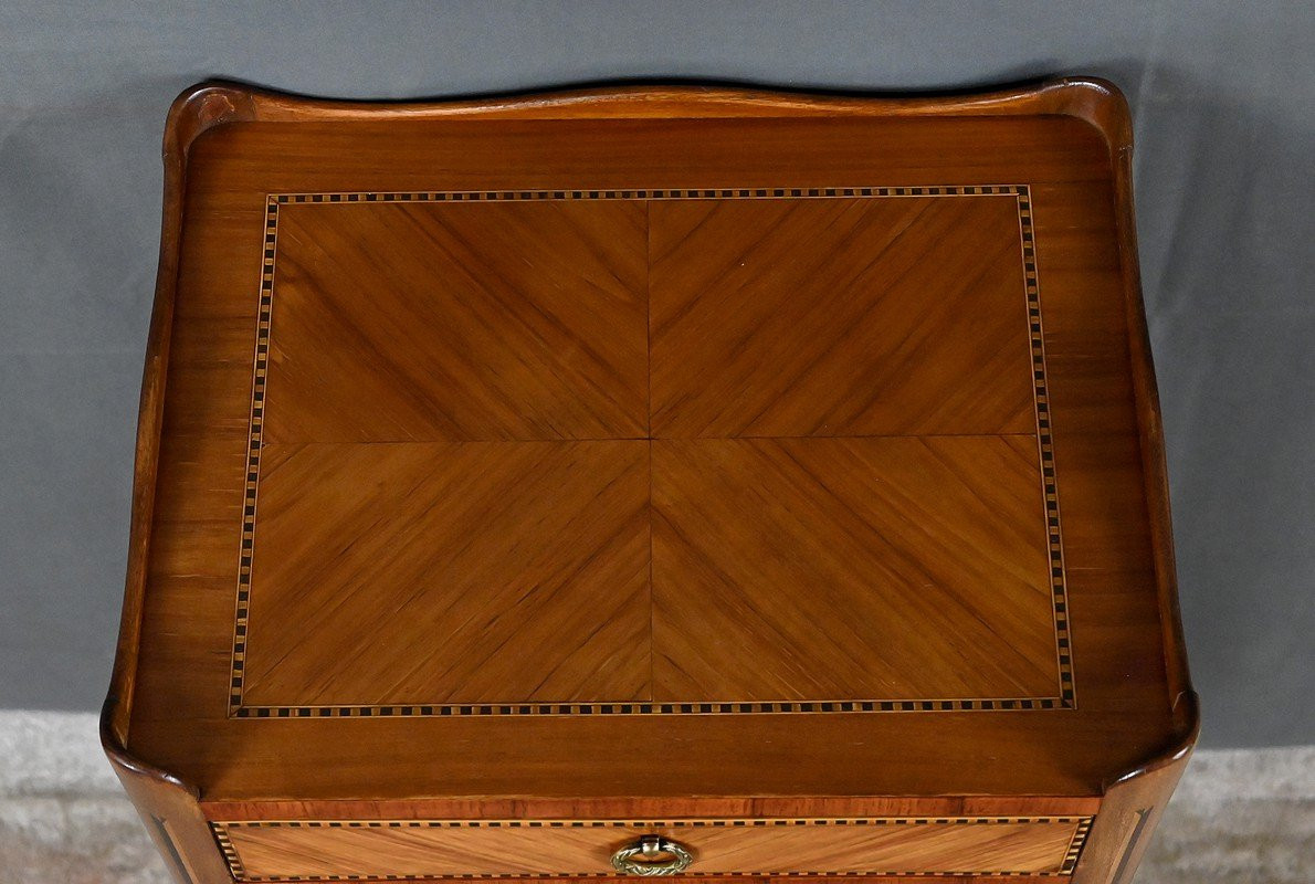 Table De Salon In Marquetry, Transition Style Louis XV Louis XVI - Mid 20th Century-photo-2