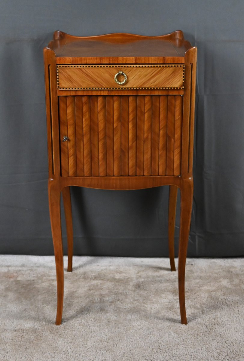 Table De Salon In Marquetry, Transition Style Louis XV Louis XVI - Mid 20th Century-photo-3
