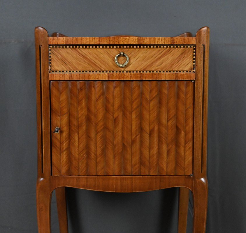 Table De Salon In Marquetry, Transition Style Louis XV Louis XVI - Mid 20th Century-photo-4