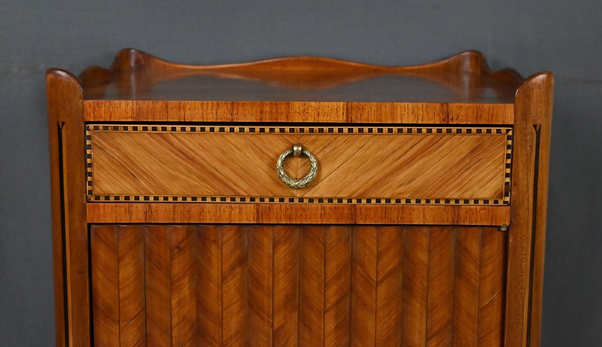 Table De Salon In Marquetry, Transition Style Louis XV Louis XVI - Mid 20th Century-photo-5