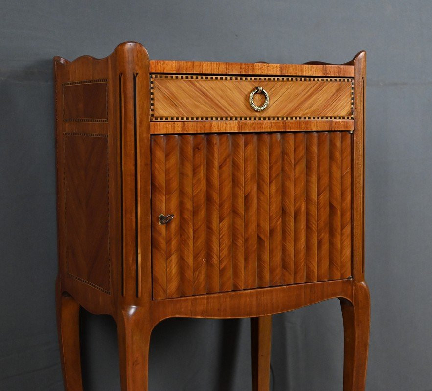 Table De Salon In Marquetry, Transition Style Louis XV Louis XVI - Mid 20th Century-photo-6