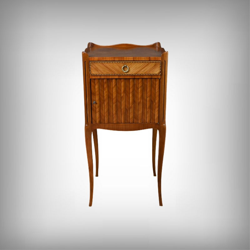 Table De Salon In Marquetry, Transition Style Louis XV Louis XVI - Mid 20th Century
