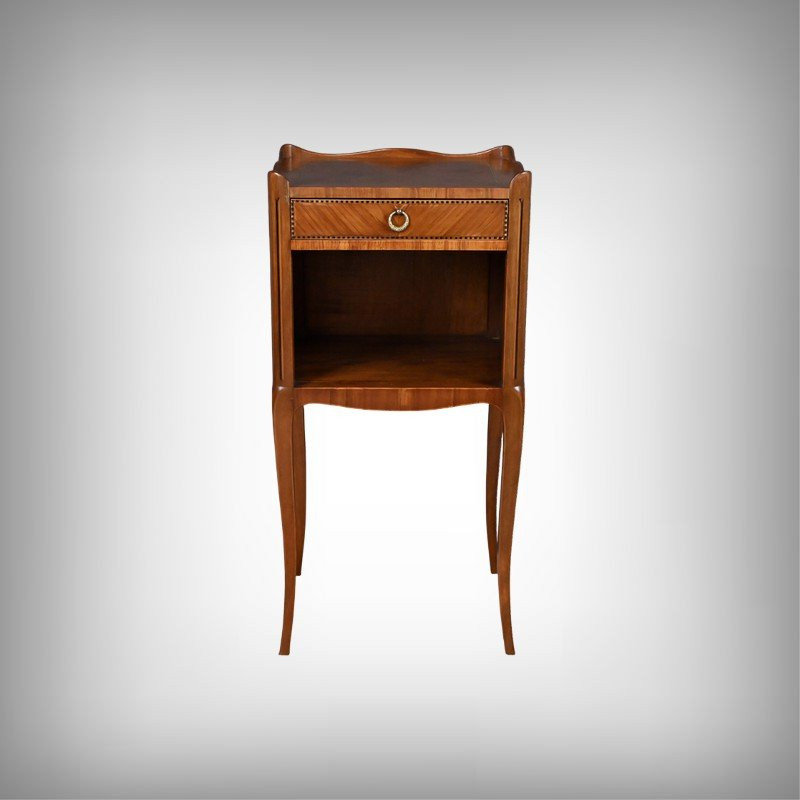 Table De Salon In Marquetry, Transition Style Louis XV Louis XVI - Mid 20th Century-photo-2