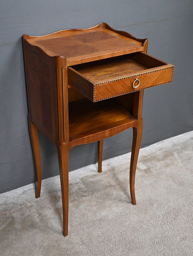 Table De Salon In Marquetry, Transition Style Louis XV Louis XVI - Mid 20th Century-photo-3