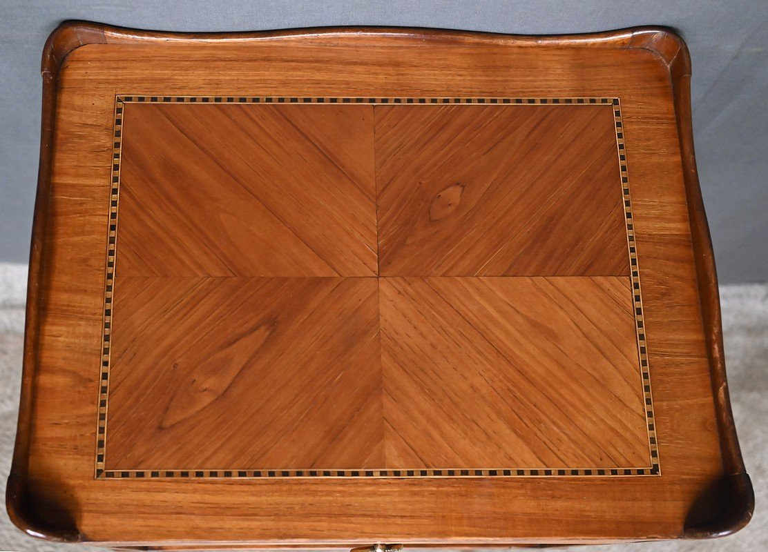 Table De Salon In Marquetry, Transition Style Louis XV Louis XVI - Mid 20th Century-photo-2