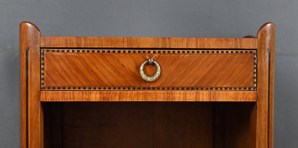 Table De Salon In Marquetry, Transition Style Louis XV Louis XVI - Mid 20th Century-photo-5