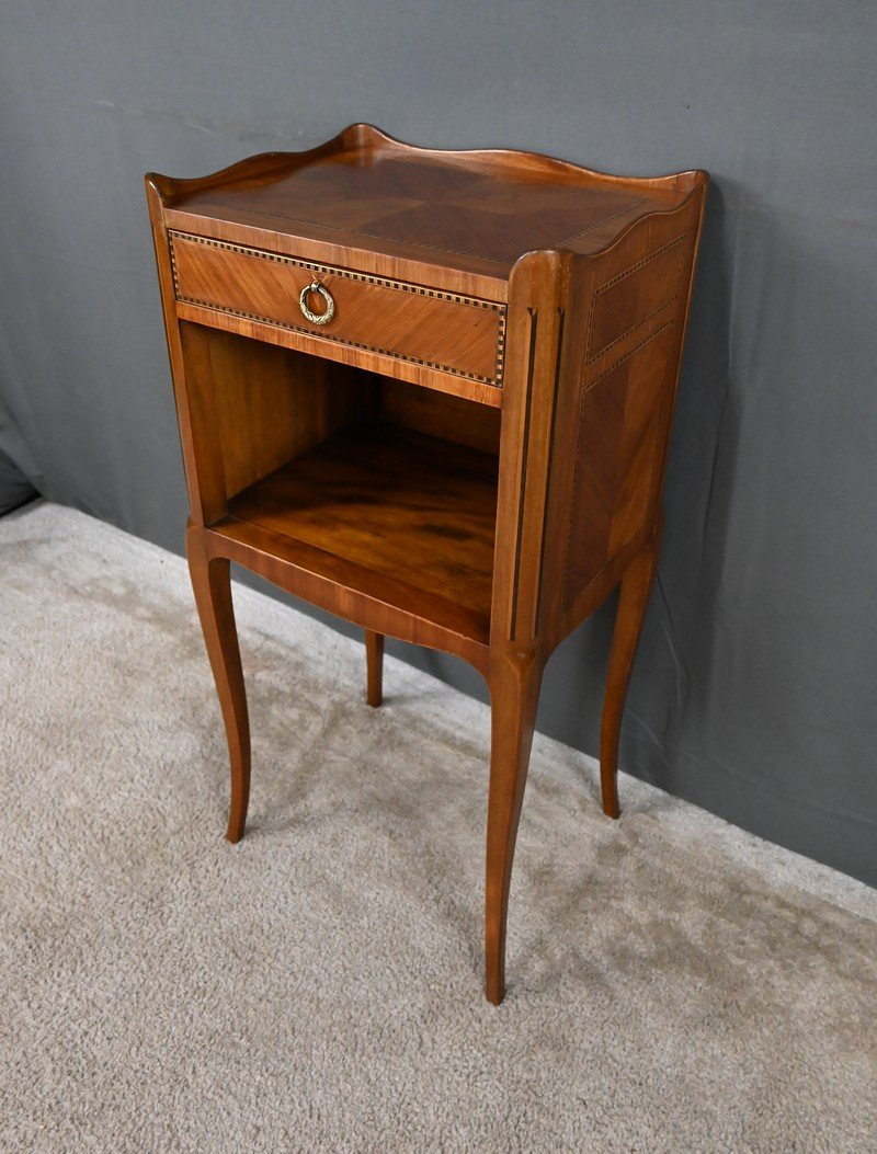 Table De Salon In Marquetry, Transition Style Louis XV Louis XVI - Mid 20th Century-photo-7