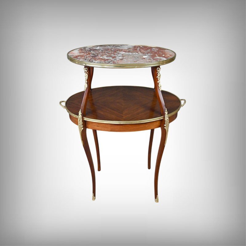 Mahogany-veneered Tea Table, Louis XV Style – Early 20th Century-photo-2
