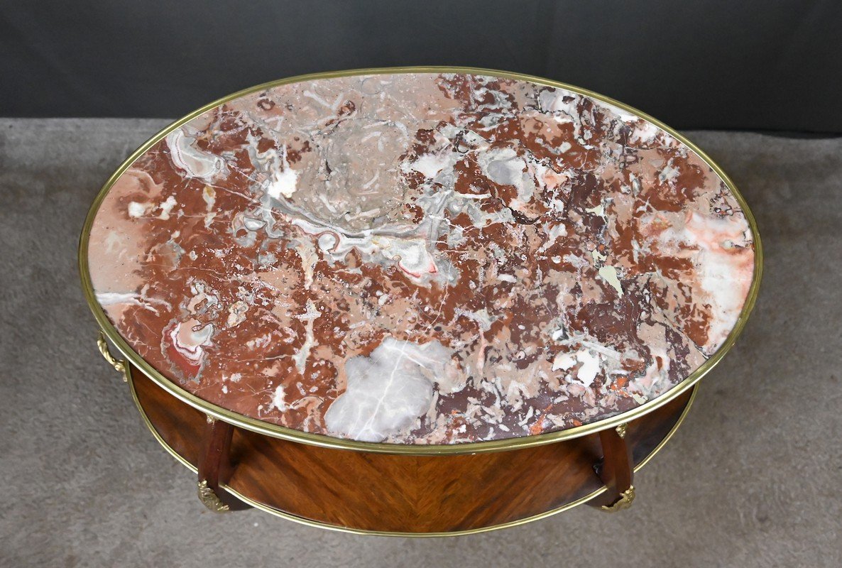 Mahogany-veneered Tea Table, Louis XV Style – Early 20th Century-photo-2