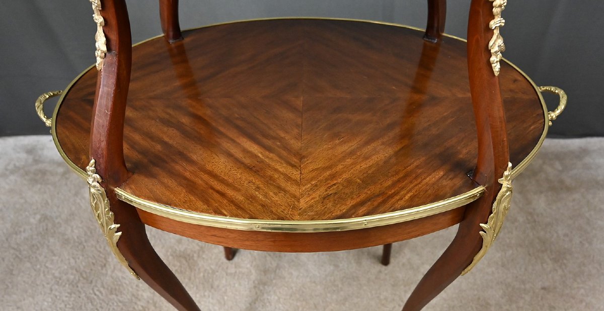Mahogany-veneered Tea Table, Louis XV Style – Early 20th Century-photo-4