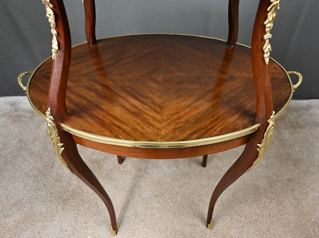 Mahogany-veneered Tea Table, Louis XV Style – Early 20th Century-photo-5