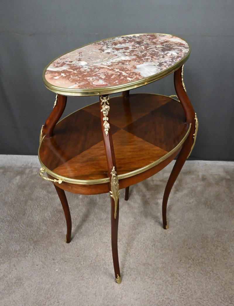 Mahogany-veneered Tea Table, Louis XV Style – Early 20th Century-photo-6