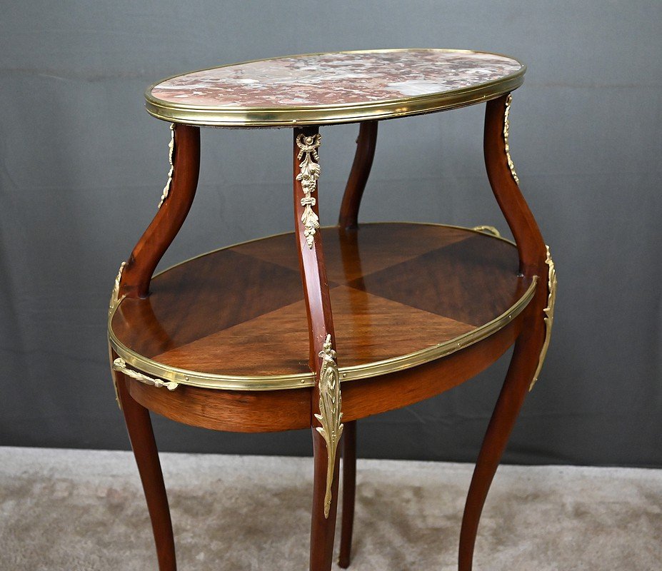 Mahogany-veneered Tea Table, Louis XV Style – Early 20th Century-photo-7