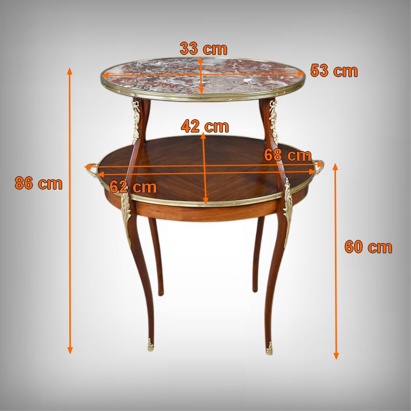 Mahogany-veneered Tea Table, Louis XV Style – Early 20th Century-photo-8