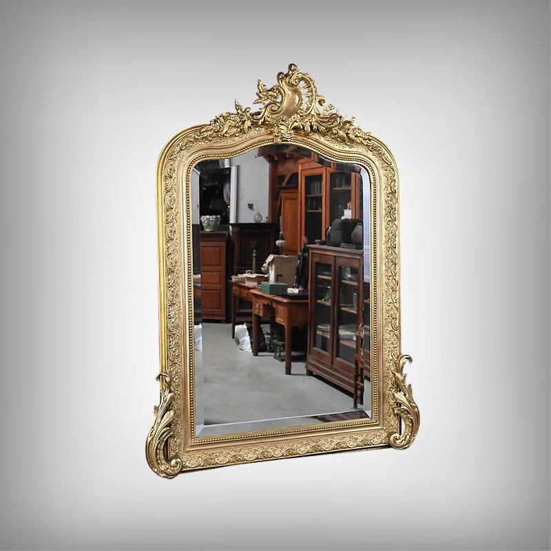 Miroir Biseauté à Fronton, style Louis XV – 2ème partie XIXe-photo-2
