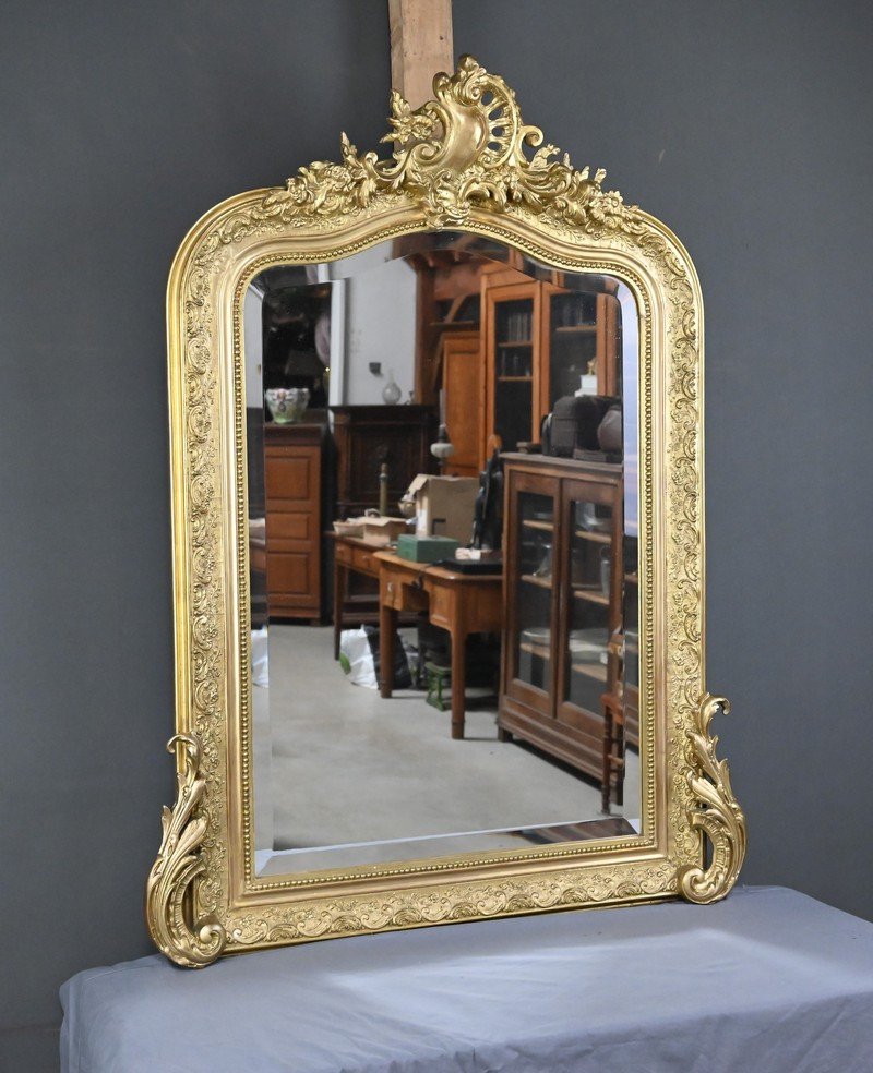 Miroir Biseauté à Fronton, style Louis XV – 2ème partie XIXe-photo-3