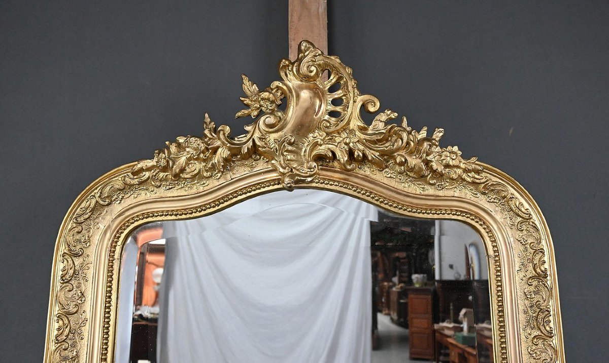 Miroir Biseauté à Fronton, style Louis XV – 2ème partie XIXe-photo-1