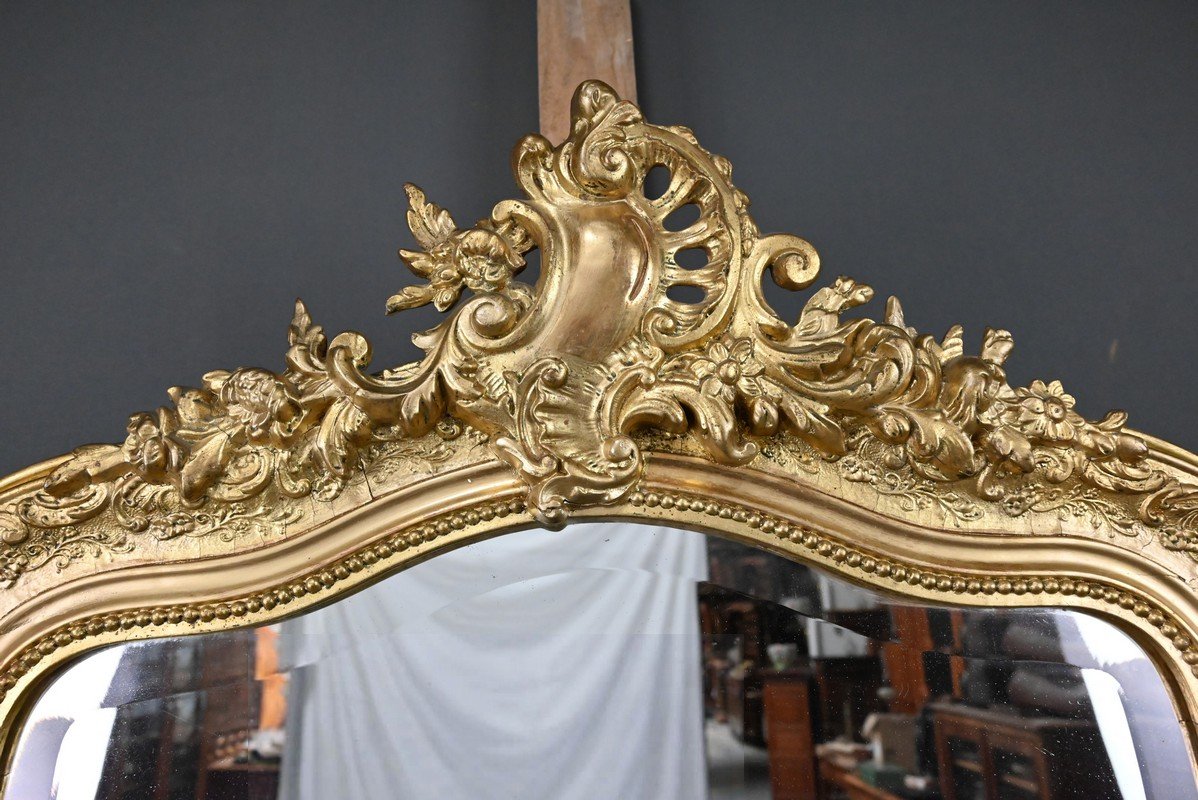 Miroir Biseauté à Fronton, style Louis XV – 2ème partie XIXe-photo-2