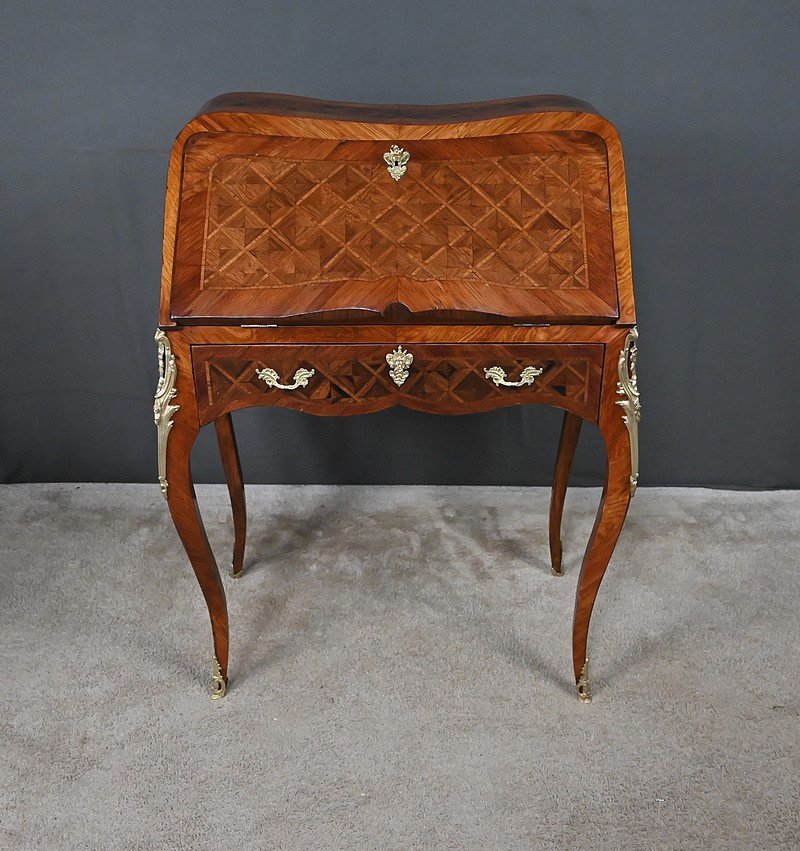 Petit Bureau de Dame en Marqueterie, style Louis XV – 1ère partie XXe-photo-5