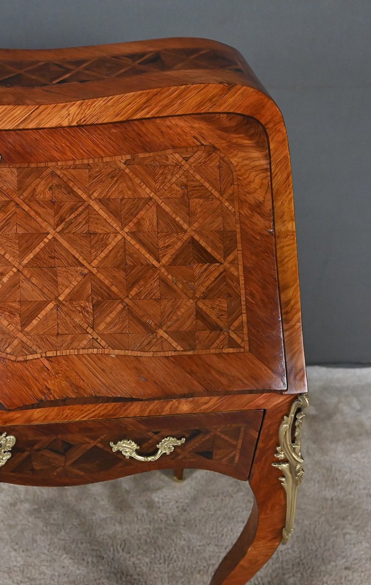 Petit Bureau de Dame en Marqueterie, style Louis XV – 1ère partie XXe-photo-6