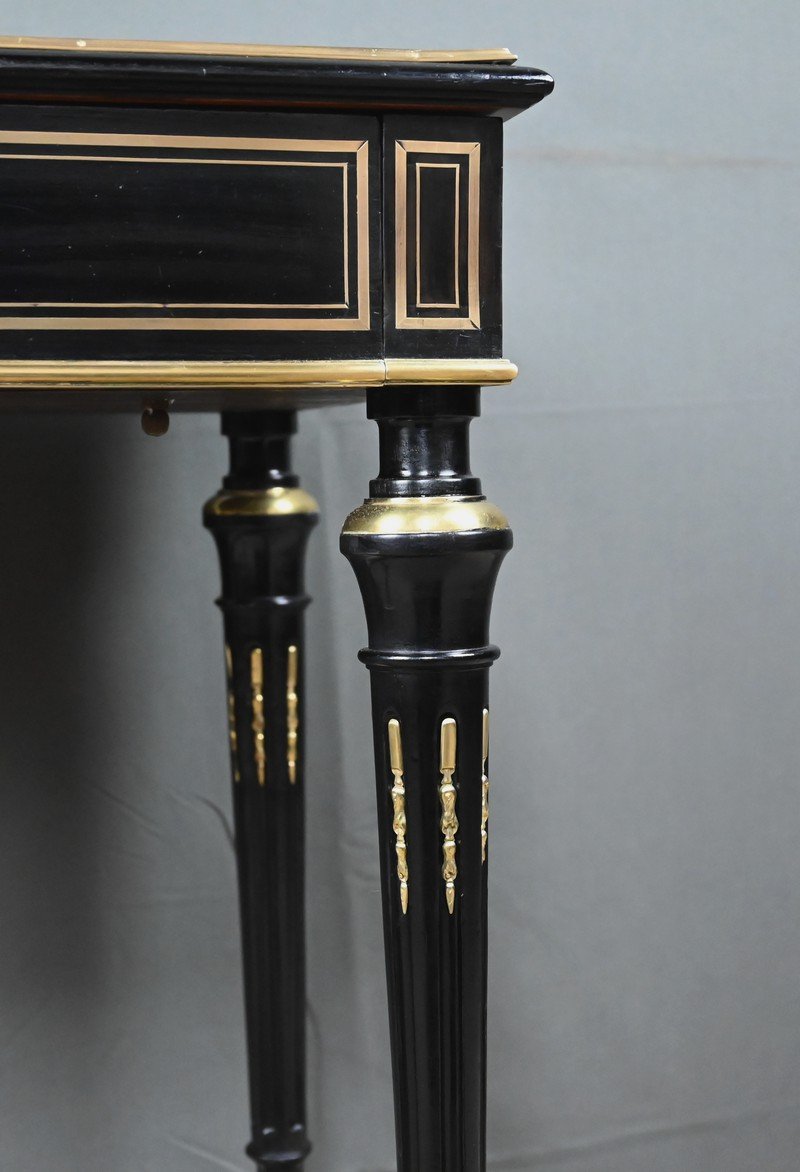 Blackened Wood Sewing Table, Napoleon III Period – Second Half Of The 19th Century-photo-4