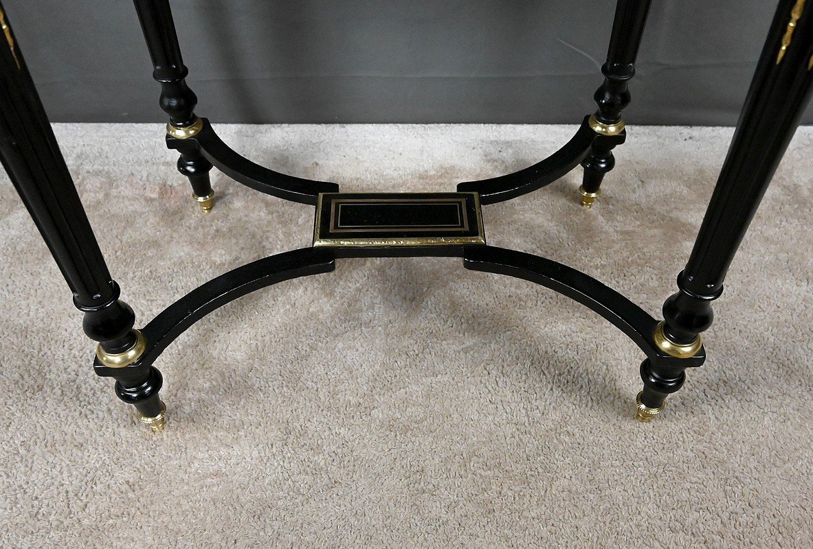 Blackened Wood Sewing Table, Napoleon III Period – Second Half Of The 19th Century-photo-5