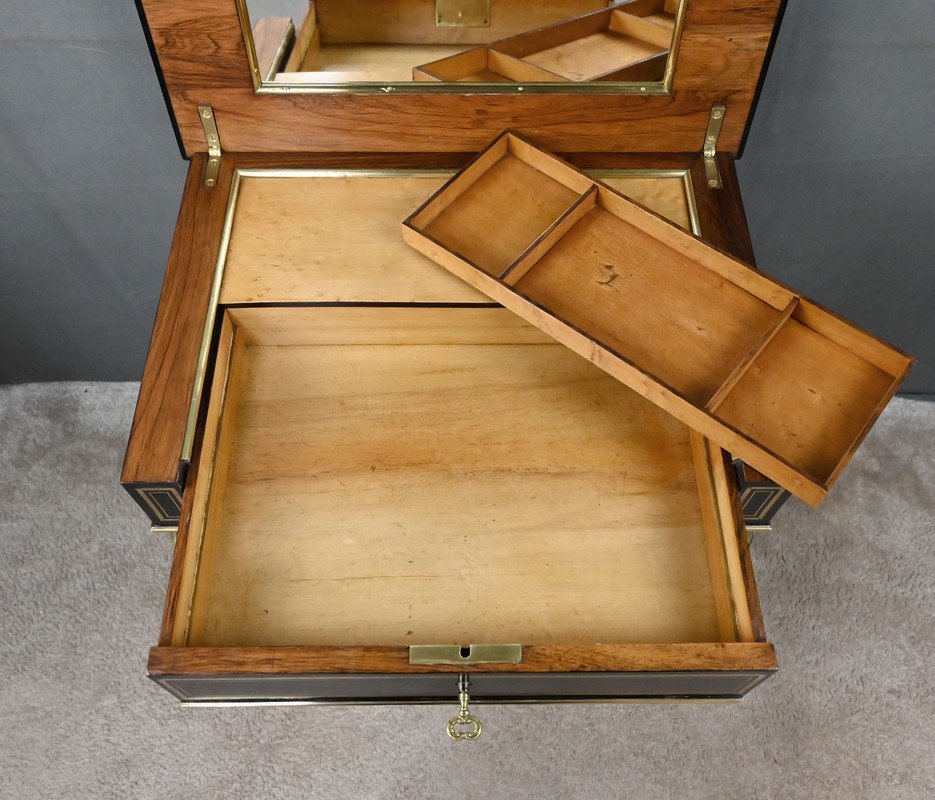 Blackened Wood Sewing Table, Napoleon III Period – Second Half Of The 19th Century-photo-8