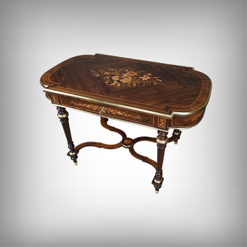 Table de Milieu en Placage de Palissandre, époque Napoléon III – 2ème partie XIXe-photo-2