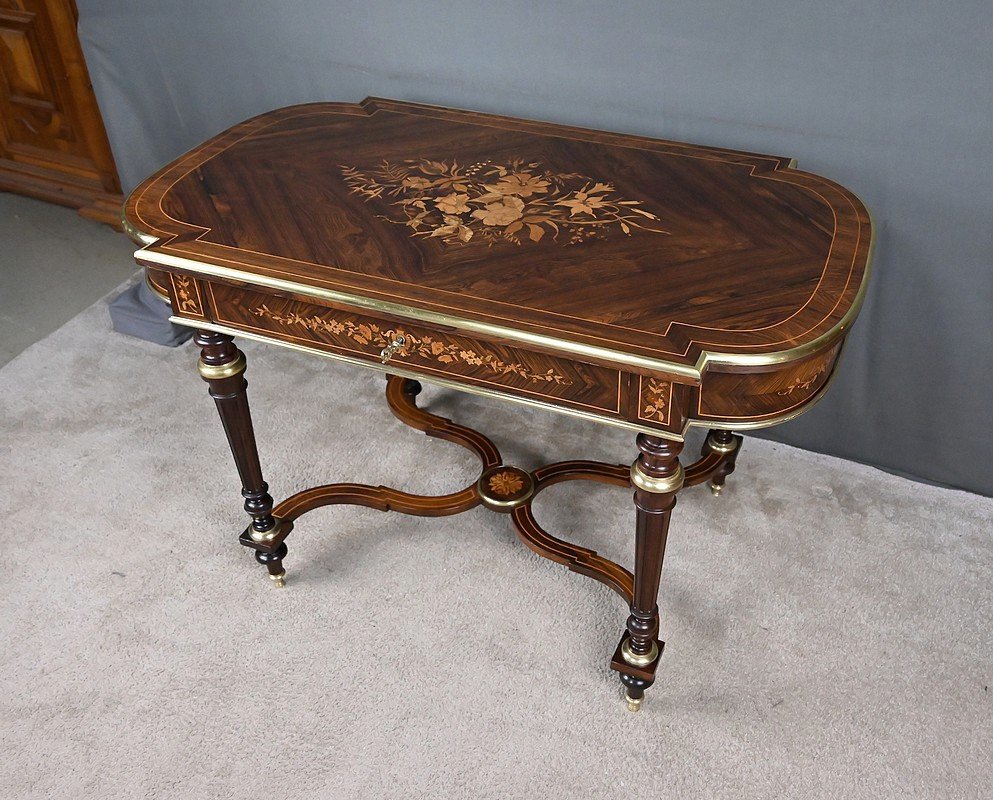 Table de Milieu en Placage de Palissandre, époque Napoléon III – 2ème partie XIXe-photo-4