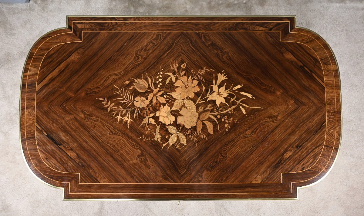 Table de Milieu en Placage de Palissandre, époque Napoléon III – 2ème partie XIXe-photo-1