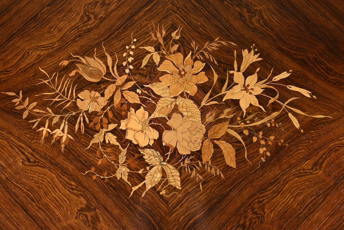 Table de Milieu en Placage de Palissandre, époque Napoléon III – 2ème partie XIXe-photo-2